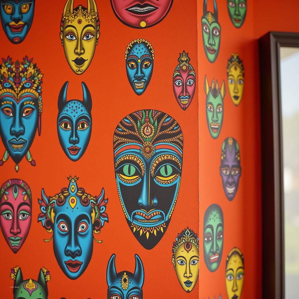 African Mask Decals for Home Decor