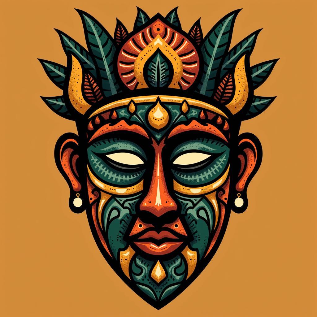 African Mask Logo Design