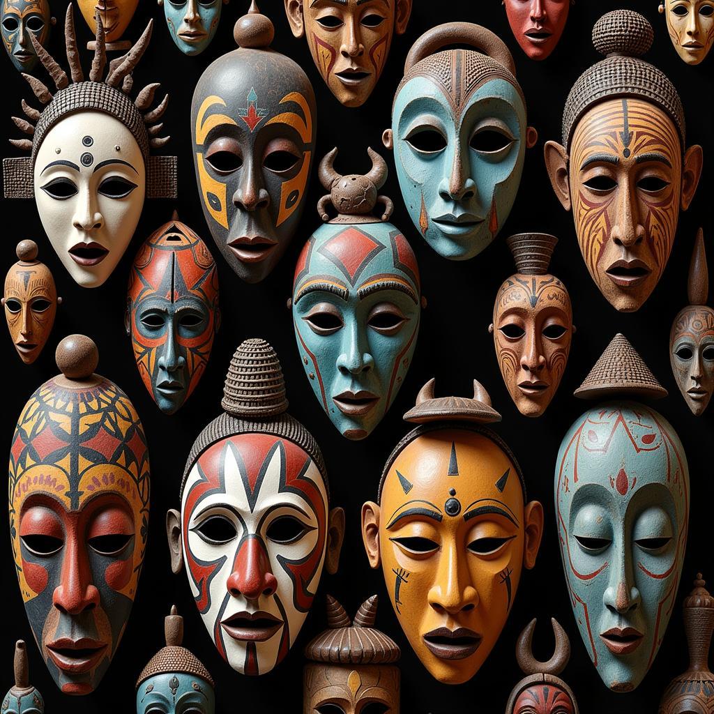 African Mask Patterns and Symbolism