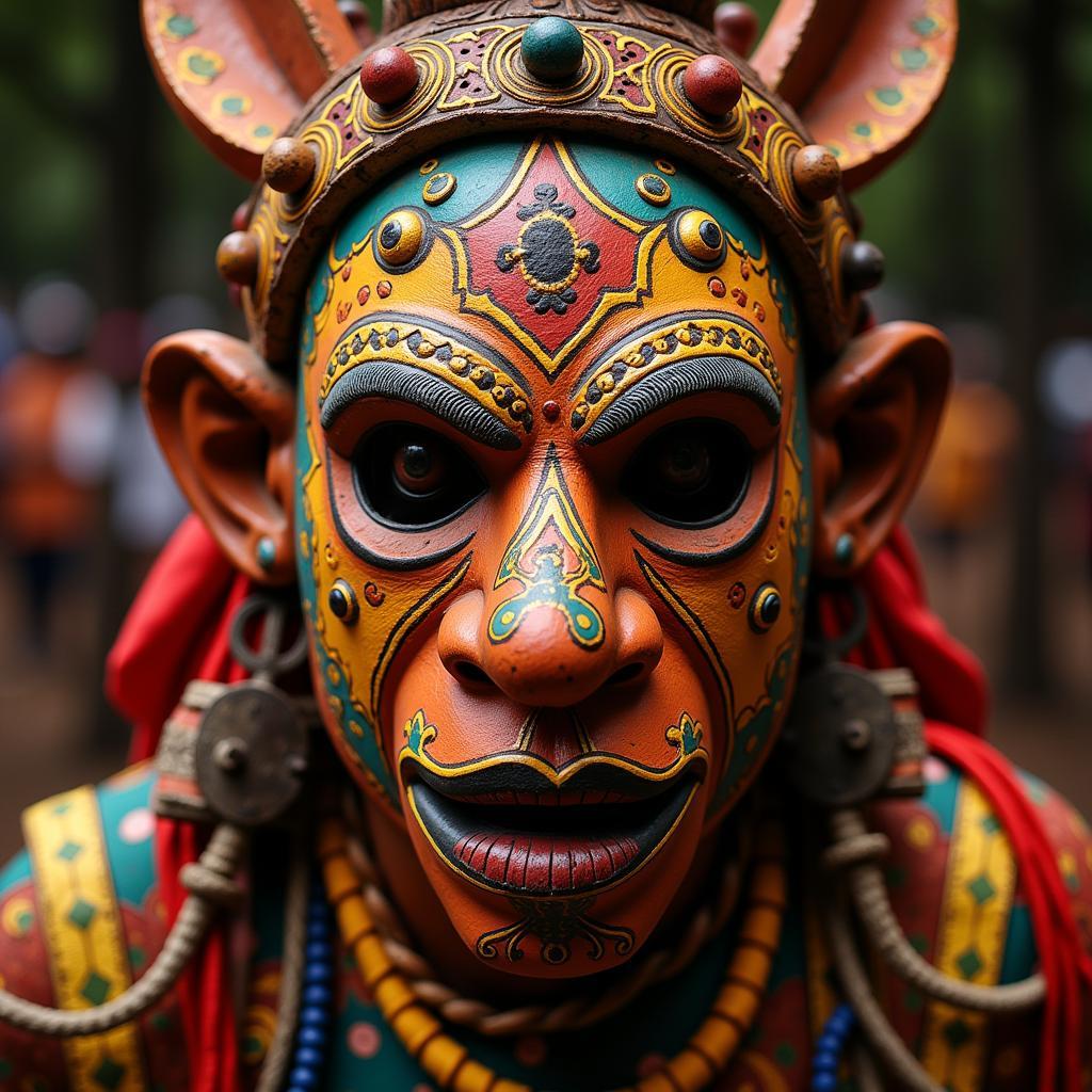 African Mask Used in Ritual Ceremony