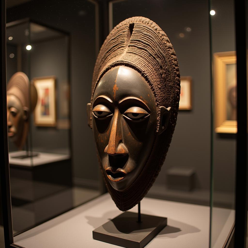 African Mask Tribal Art Museum Display