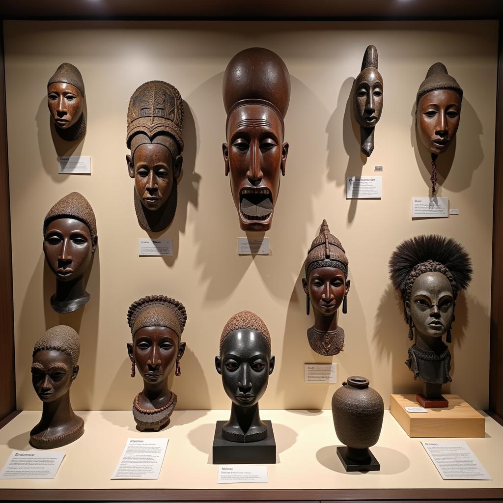 African Masks and Sculptures in an Australian Museum