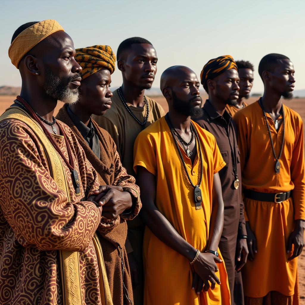 African Men Embracing Cultural Diversity