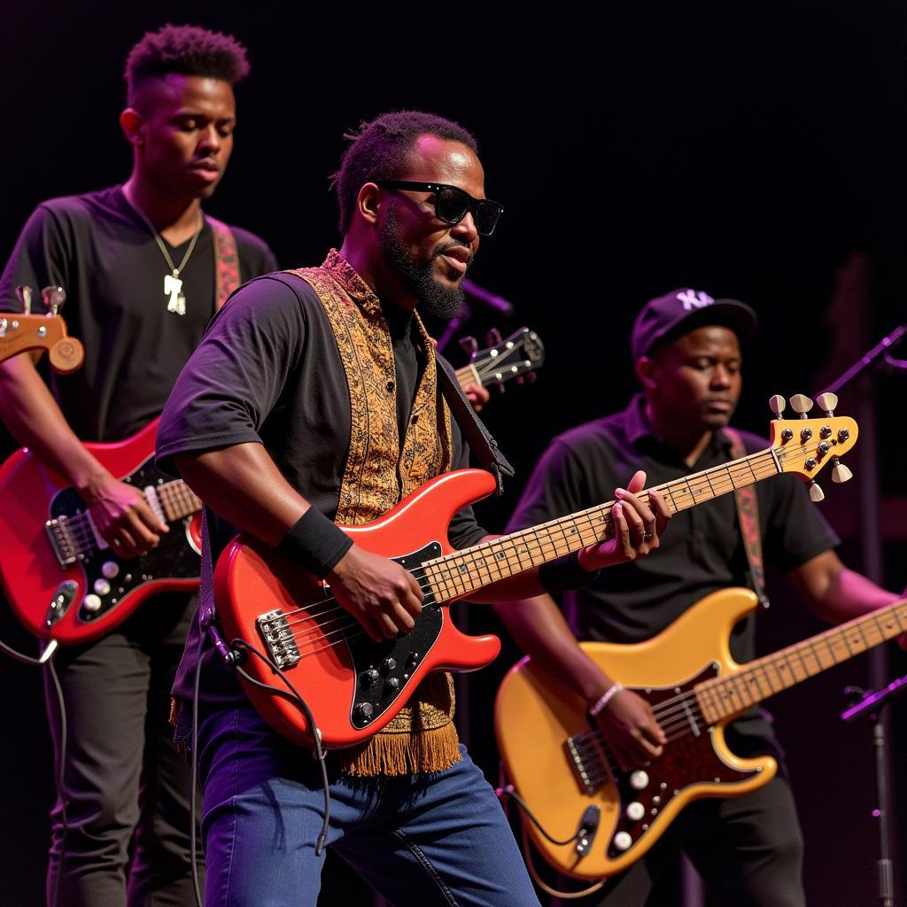 African metal band incorporating traditional instruments into their performance