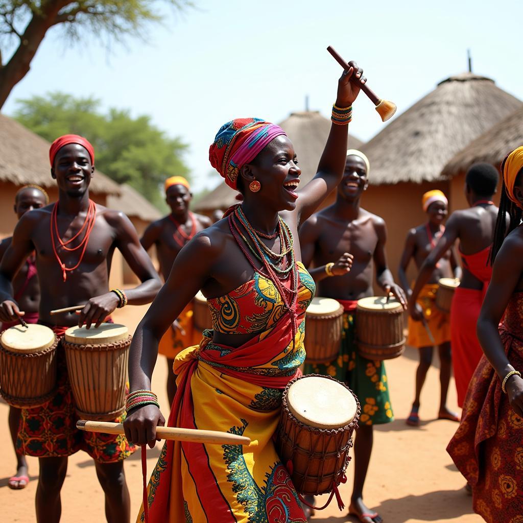 Vibrant Celebration with Music and Dance in Africa