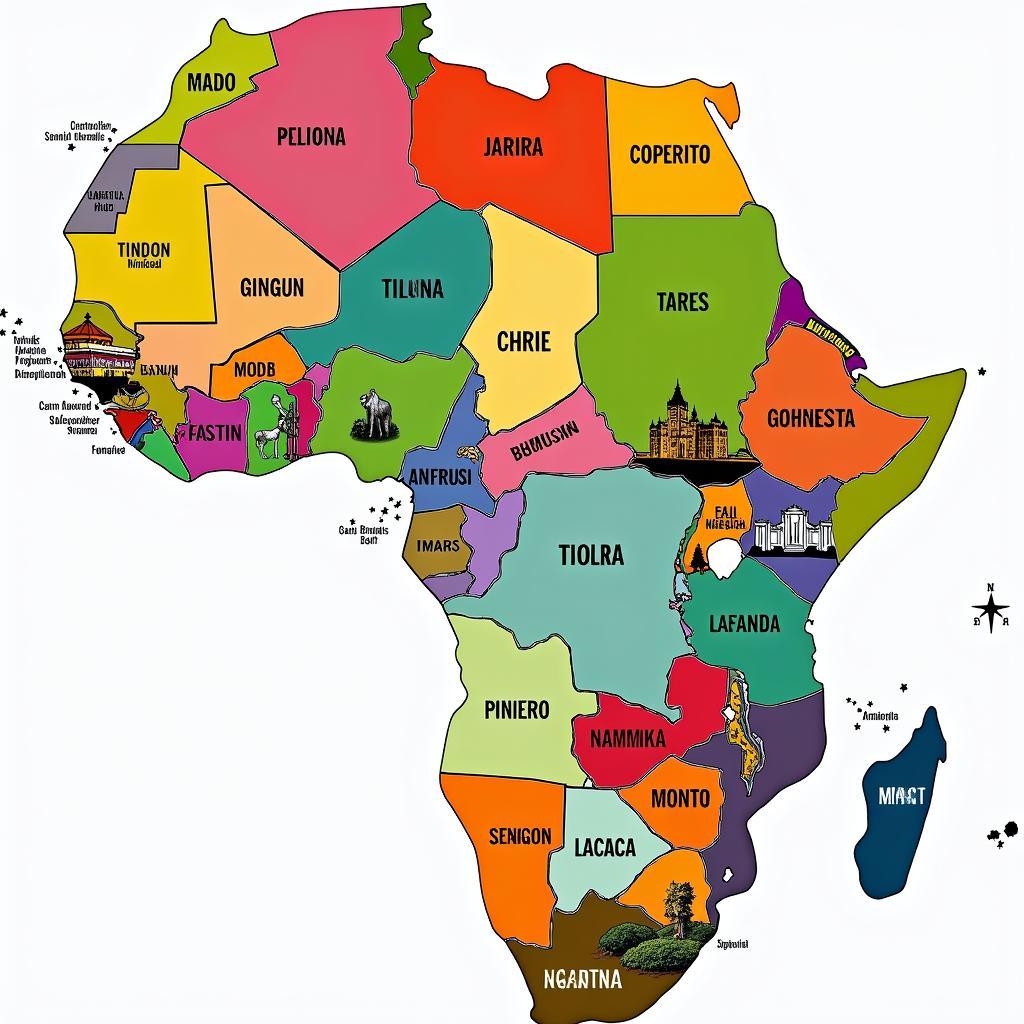 Map of African Countries and Nationalities