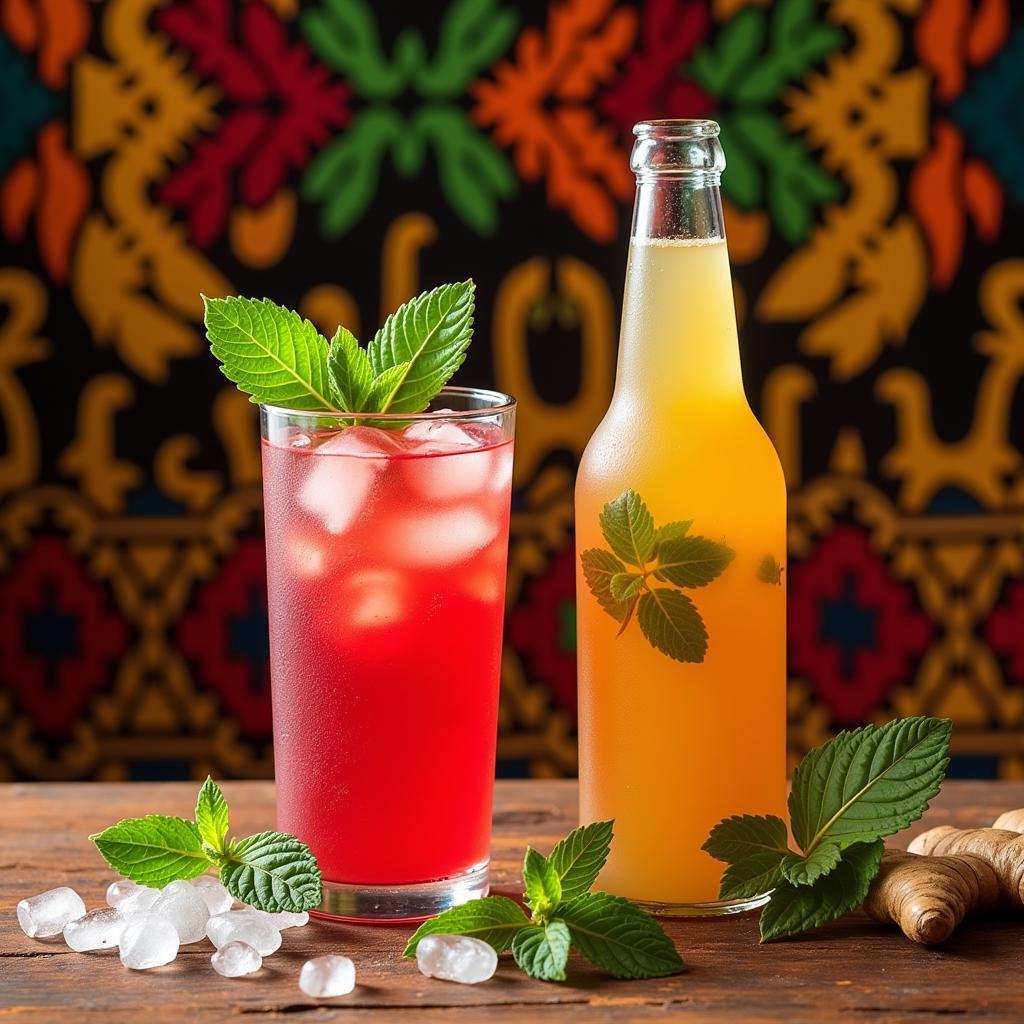 Refreshing Hibiscus and Ginger Drinks