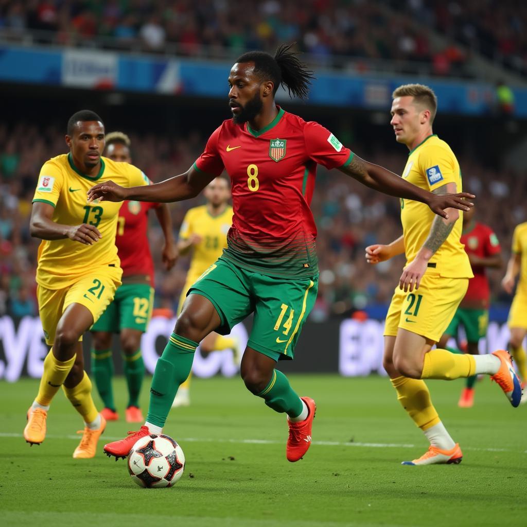 African Players in Action during the World Cup 2018