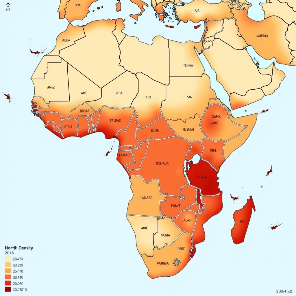 African Population Density Map 2016