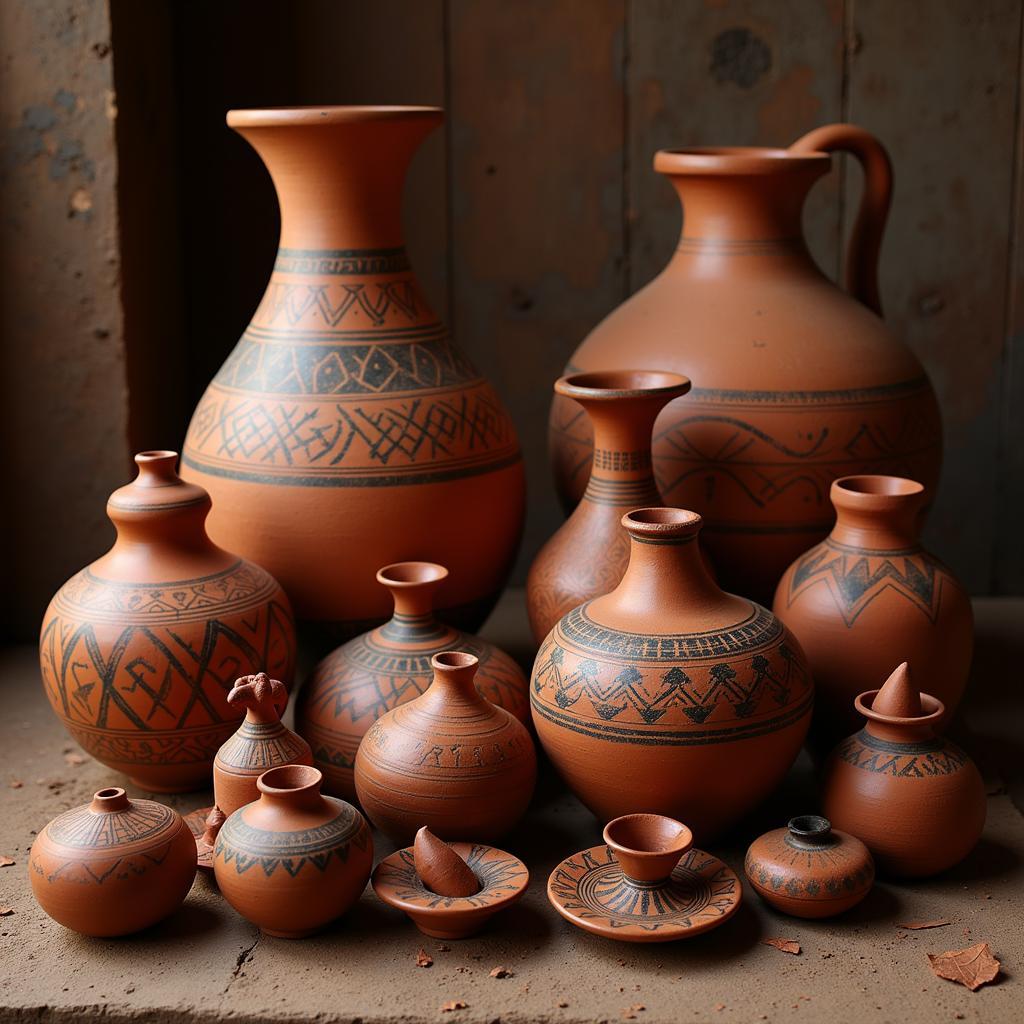 African Pottery with Earthy Tones