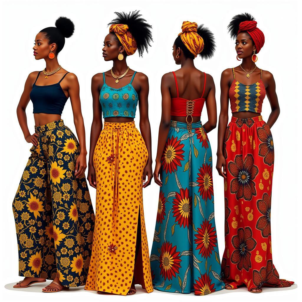 Vibrant African Print Skirts and Tops Showcase Cultural Heritage