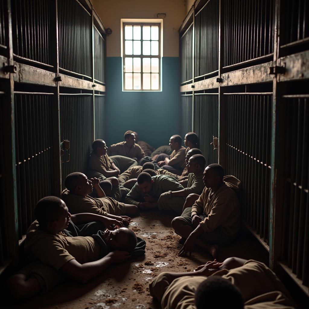 Overcrowding in an African Prison