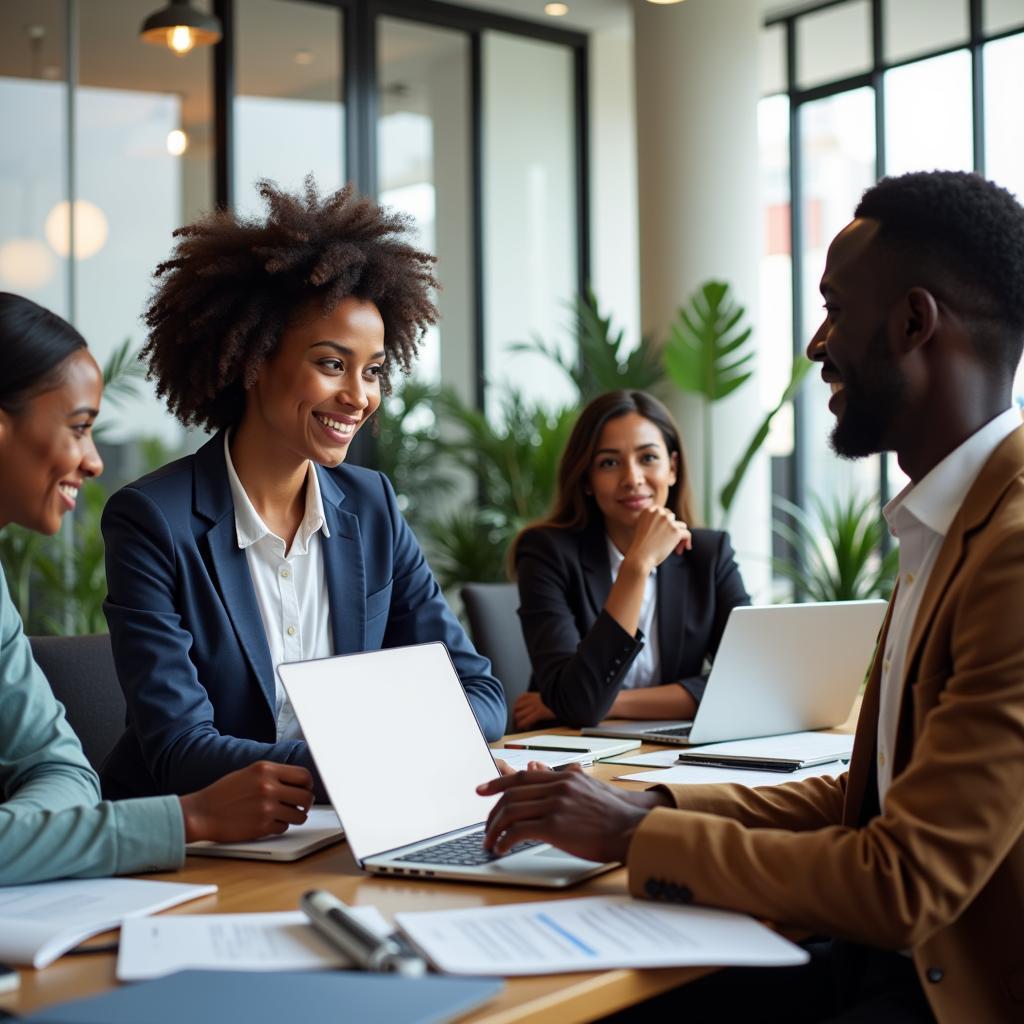 African Professionals Working in a Modern Office