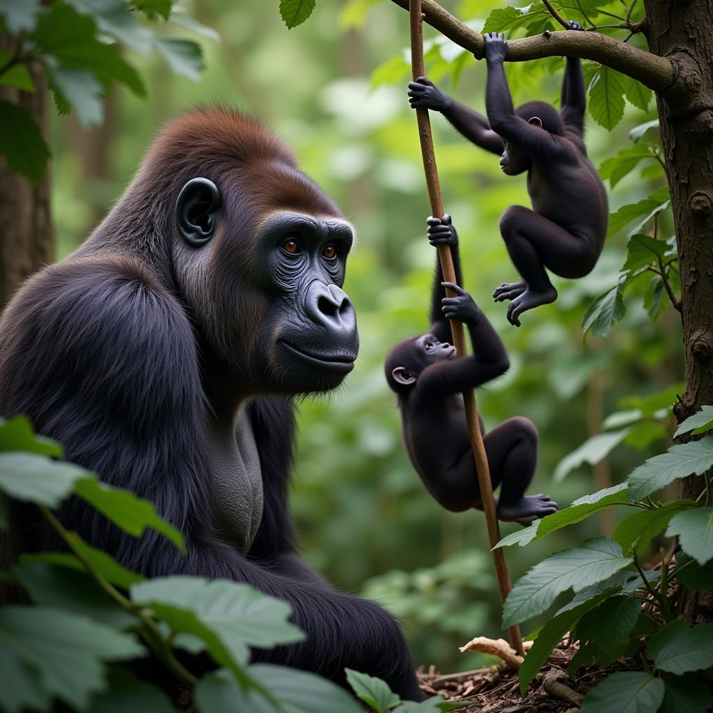 African Rainforest Animals: Gorilla, Chimpanzee, and Okapi