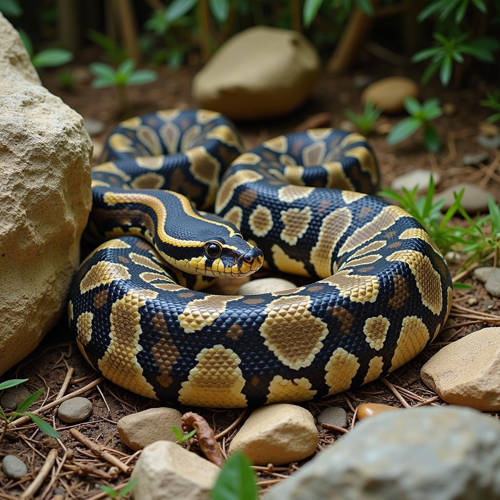 African Rock Python in its Natural Habitat