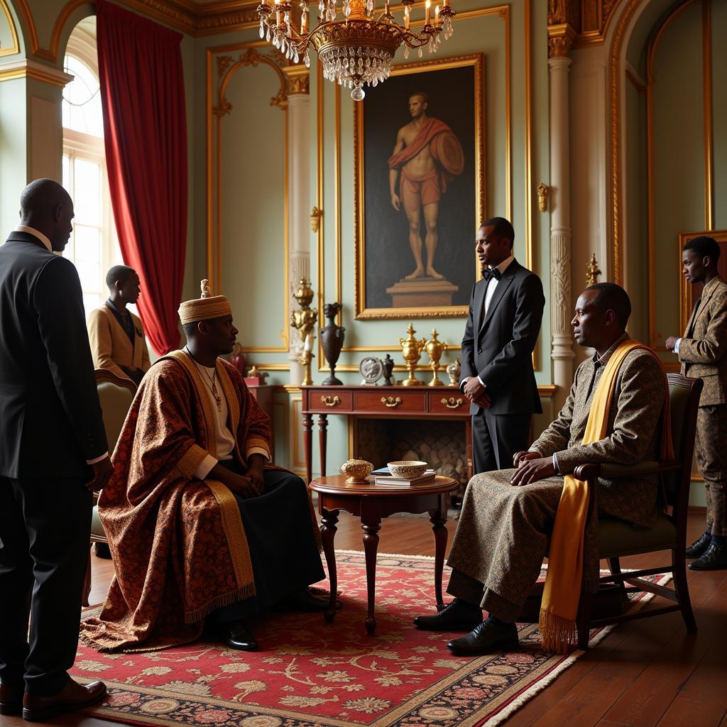 African Ruler meeting a European Envoy