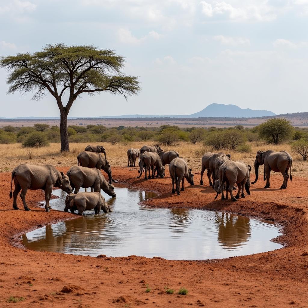 African Savanna Wildlife During Dry Season