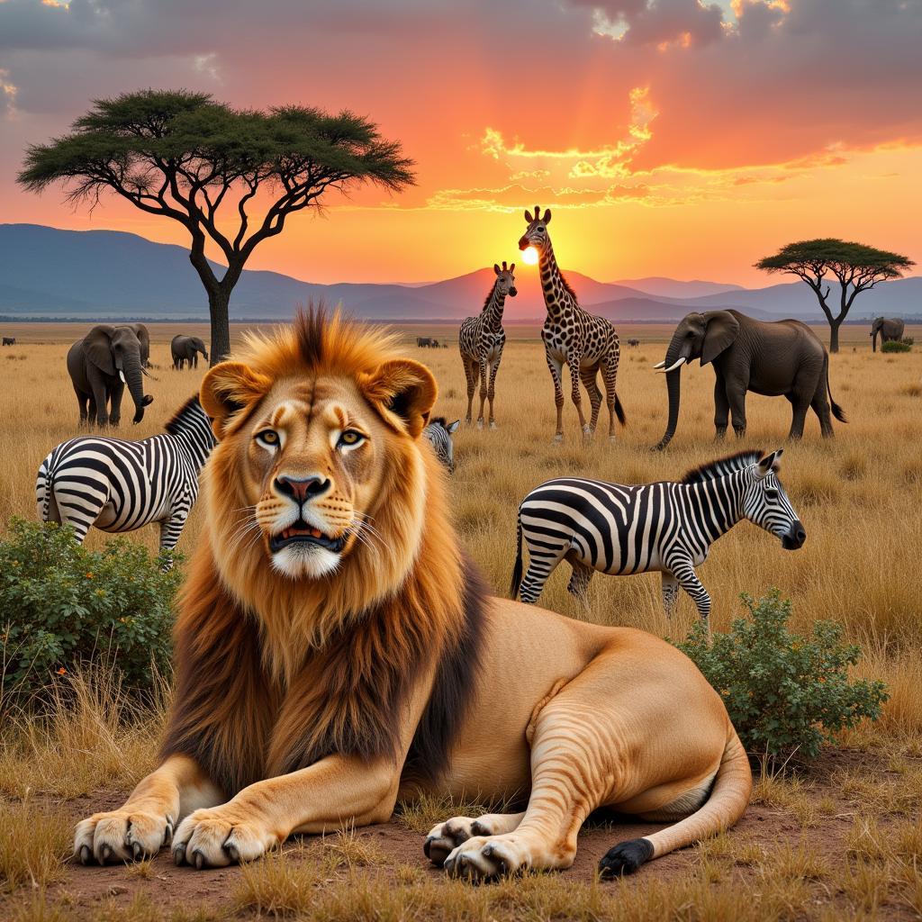 African Savanna Wildlife PowerPoint Presentation