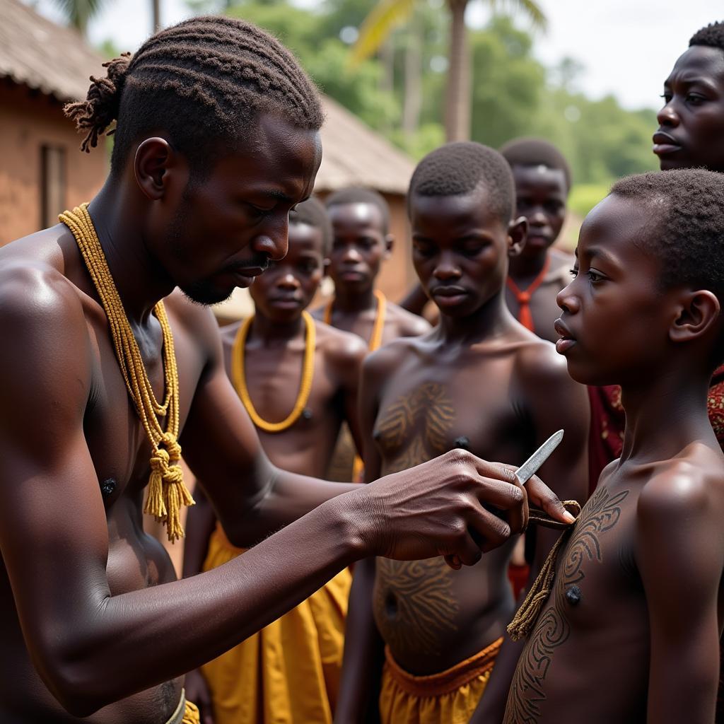 African Scarification Ritual