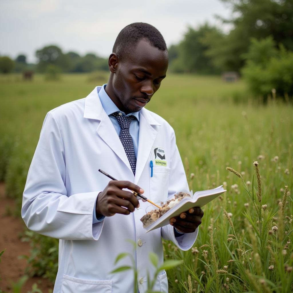 African Scientist Conducting Field Research