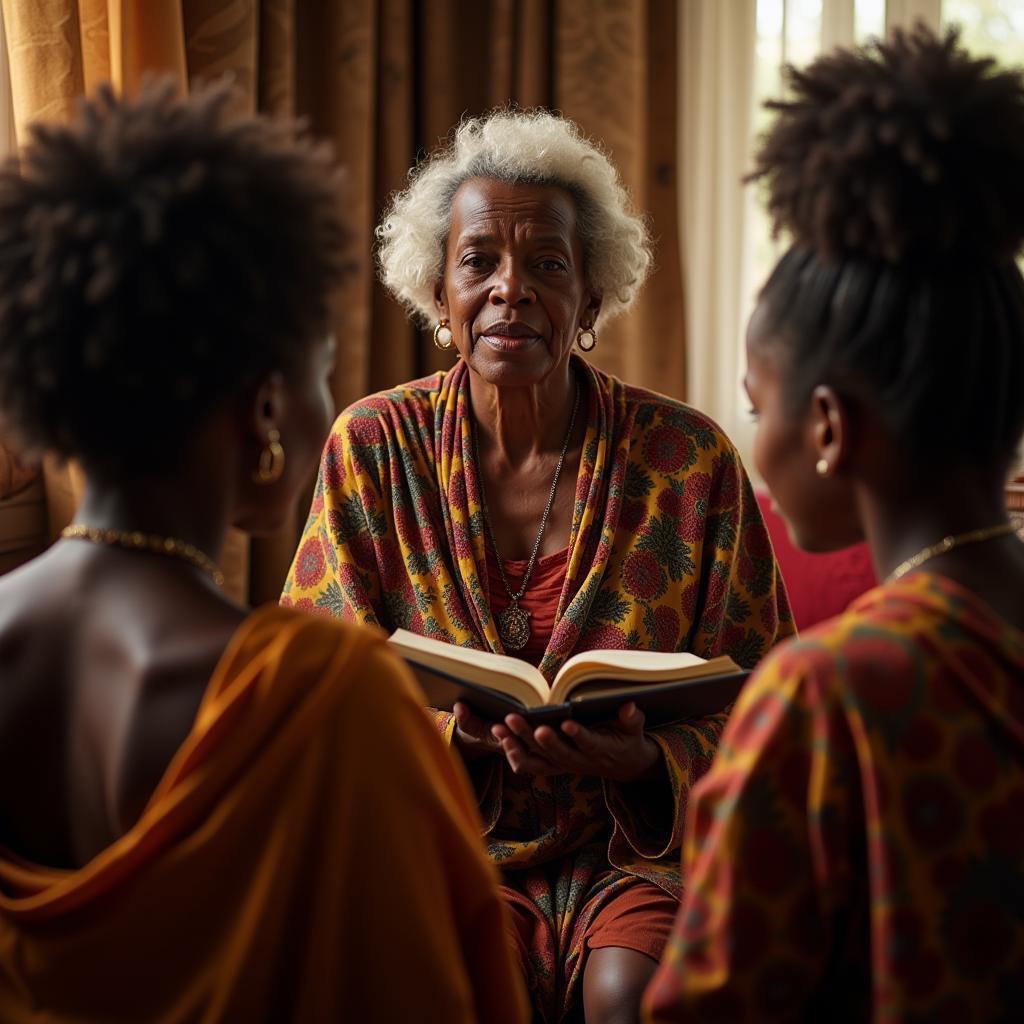 African Storyteller Sharing Tales with the Community