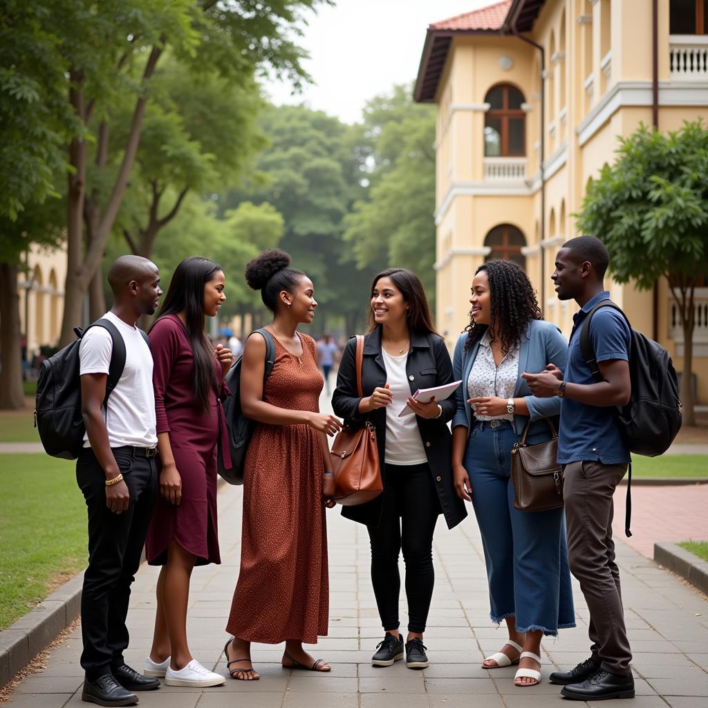 African Students on a Bangalore University Campus