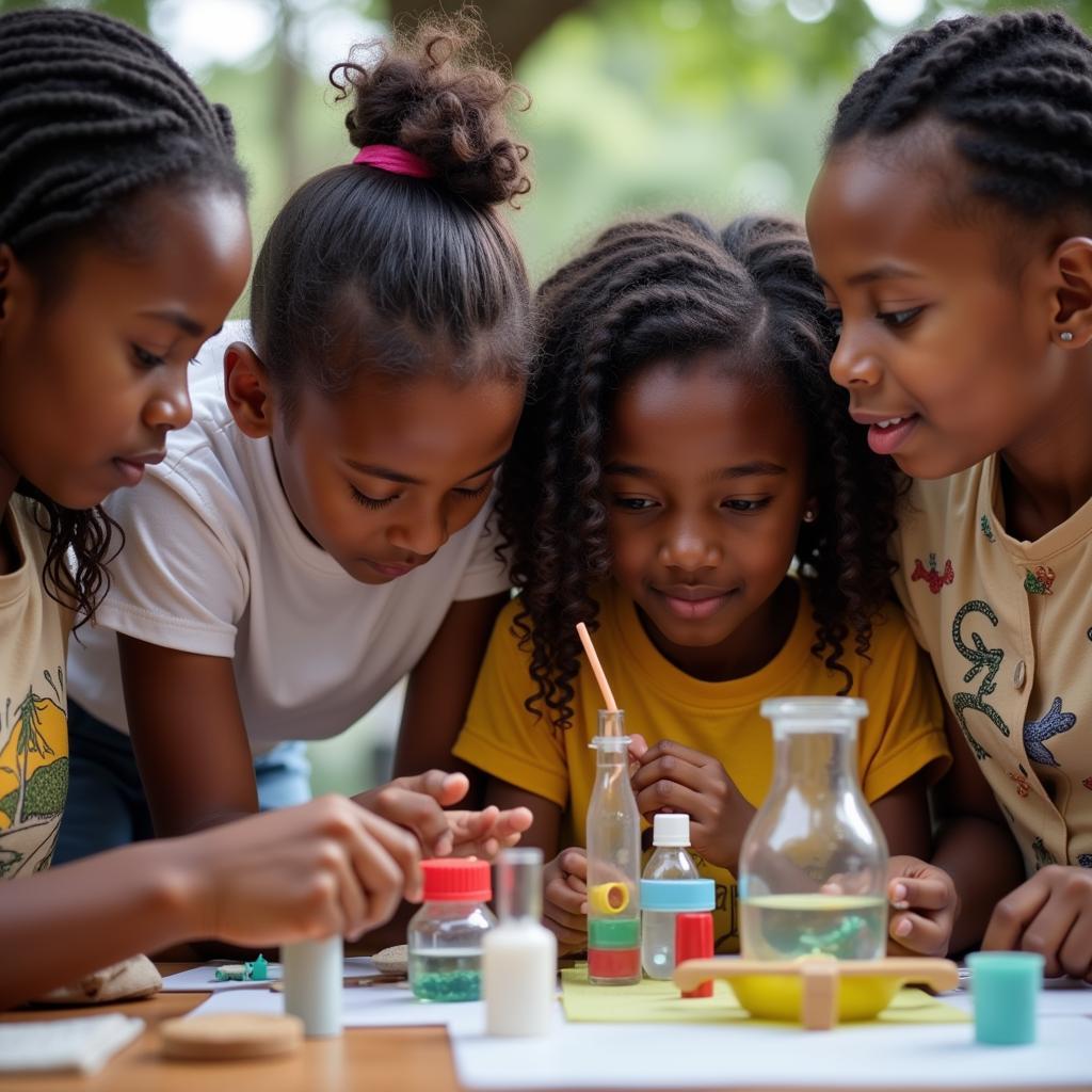 African Students Engaging in STEM Education