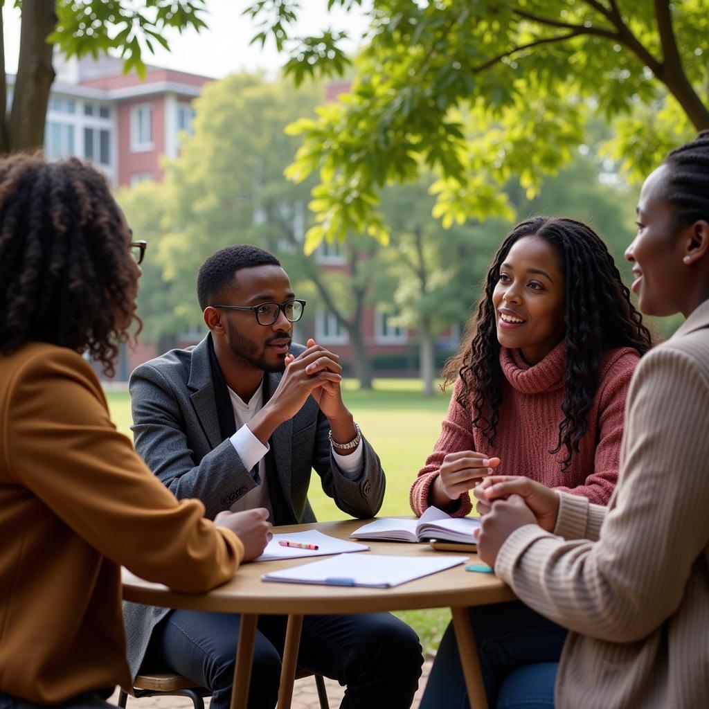 African students at a university in Delhi