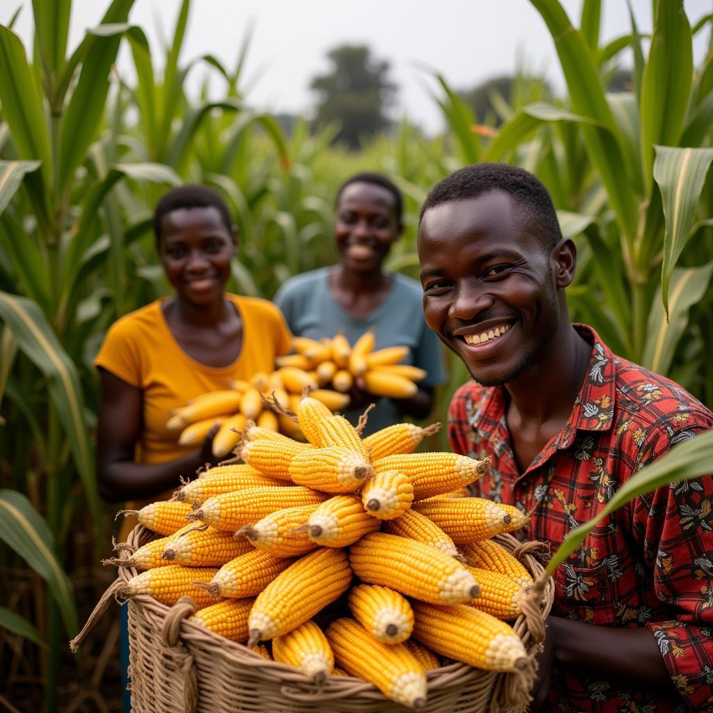 Harvesting African Tall Maize