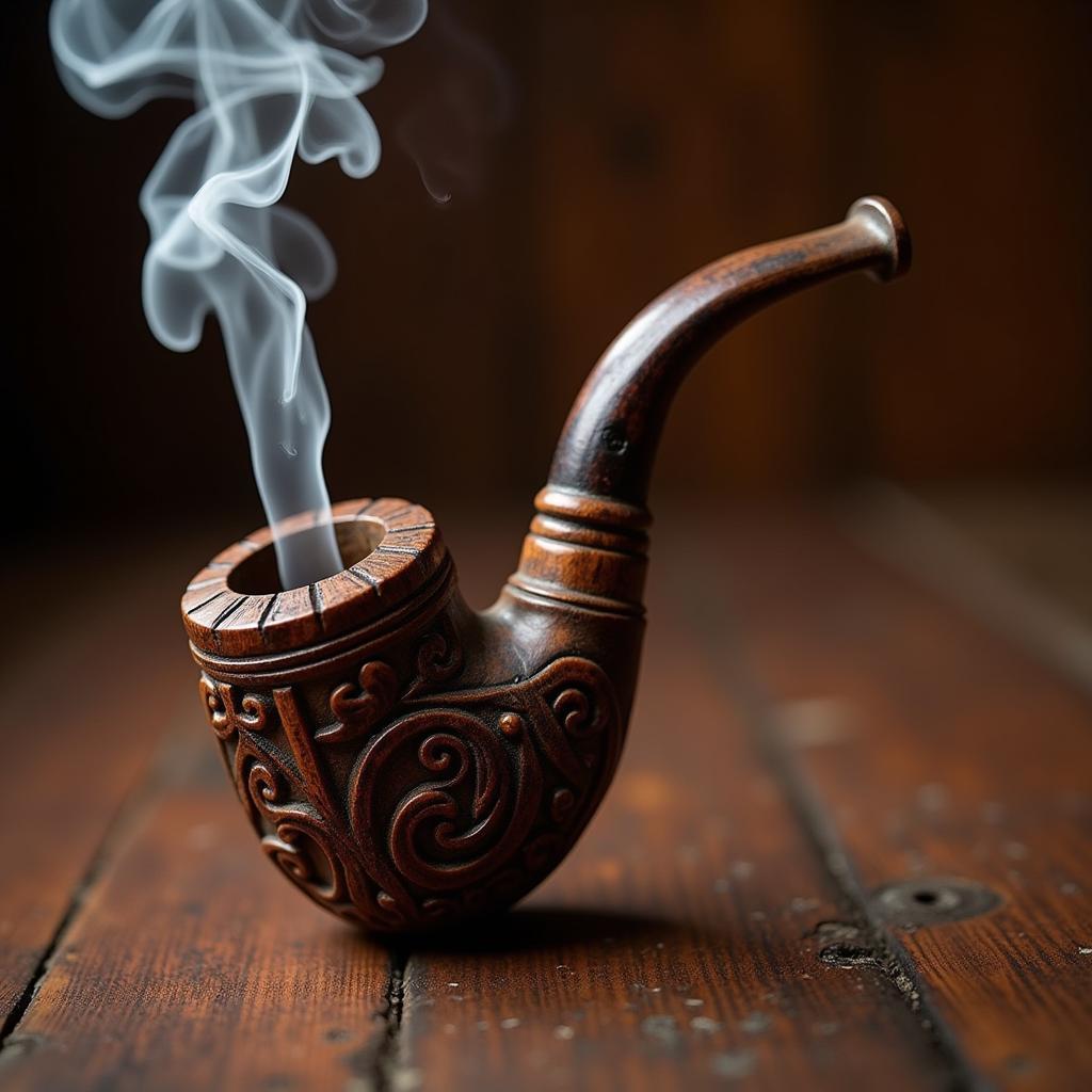 Intricately Carved African Tobacco Pipe: A Symbol of Status and Tradition