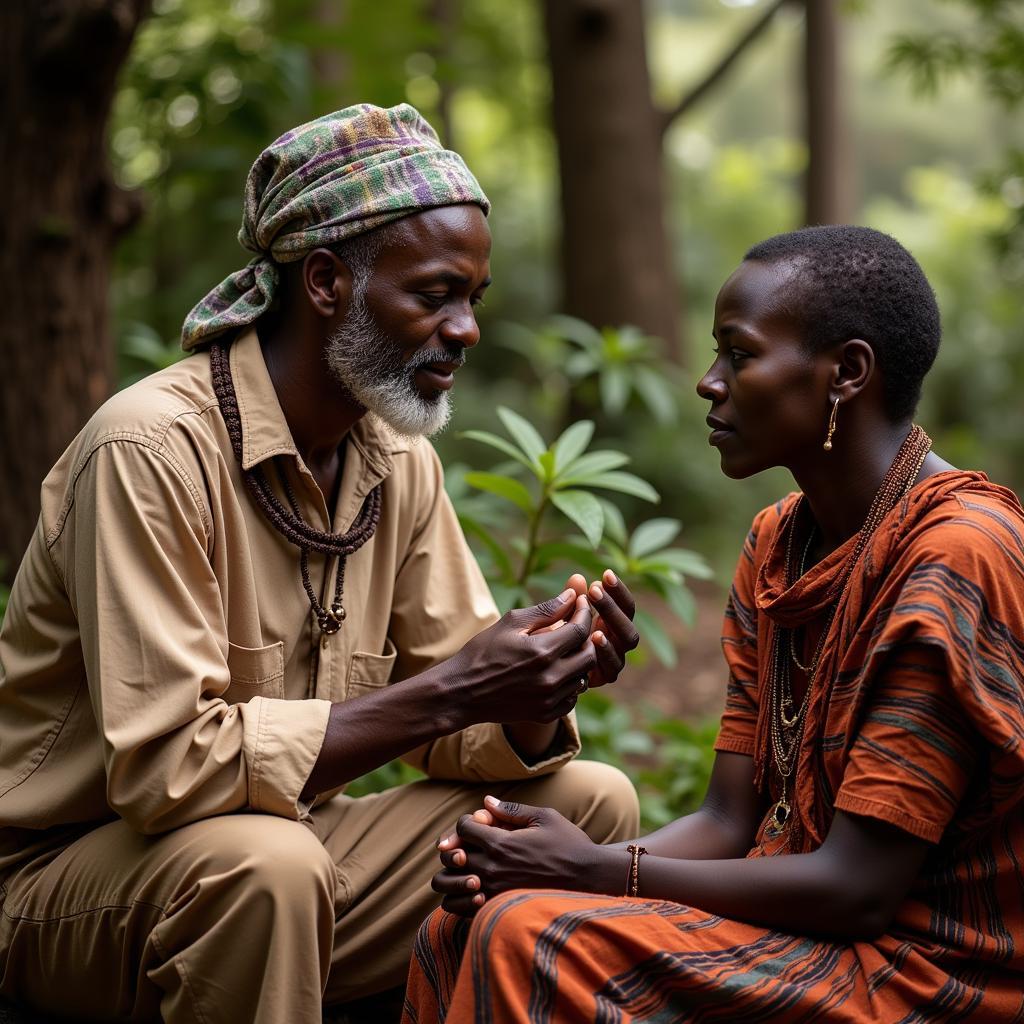 African Traditional Healer in Consultation