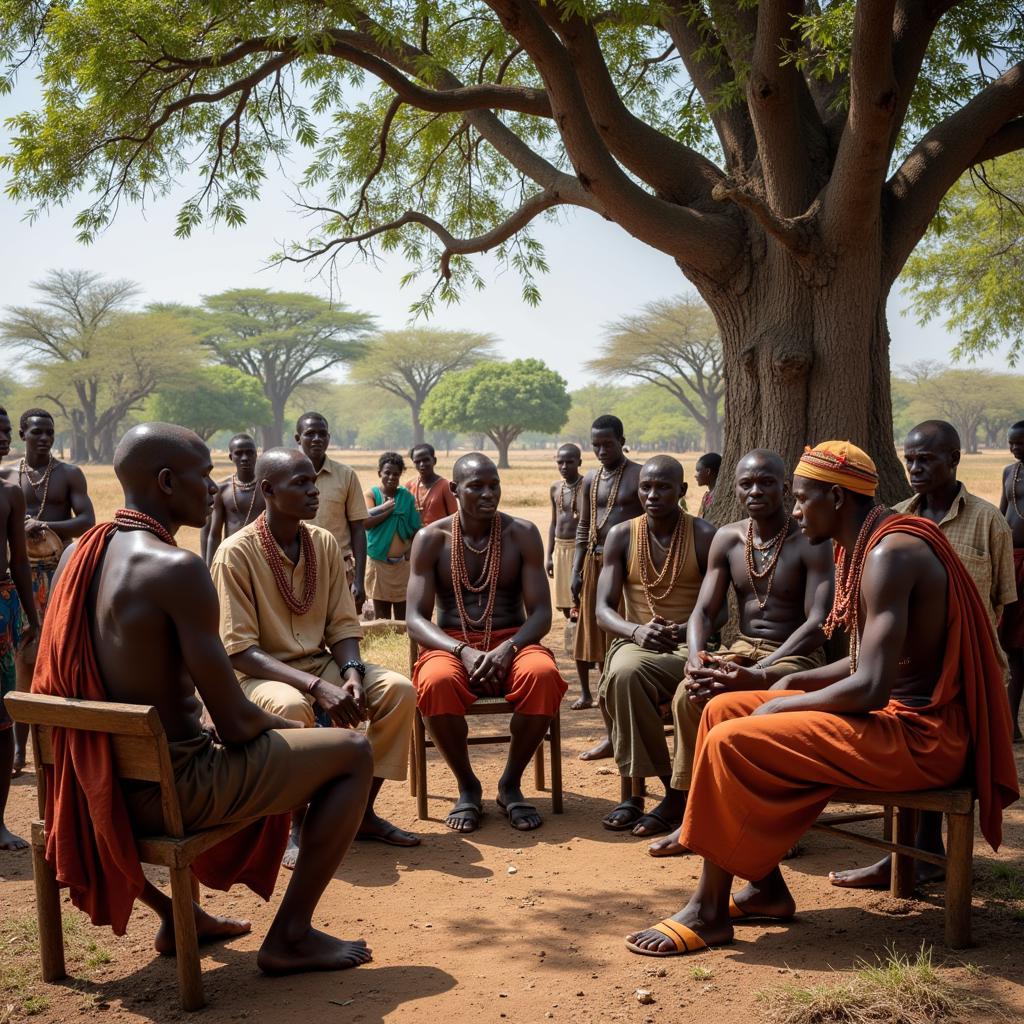 African Tribal Council Meeting in Progress