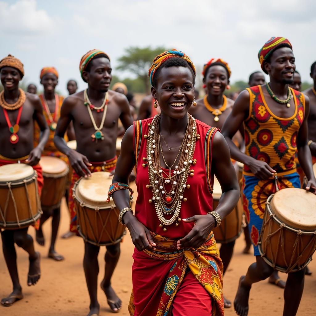 Vibrant Tribal Dance Celebration in Africa: Expressing Joy and Community Through Movement