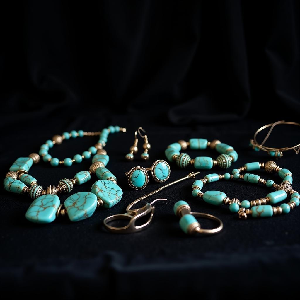 African Turquoise Jewelry on Display