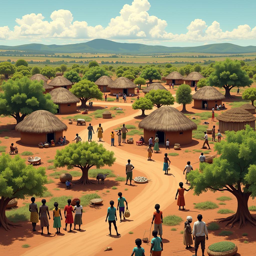 African Village Daily Life