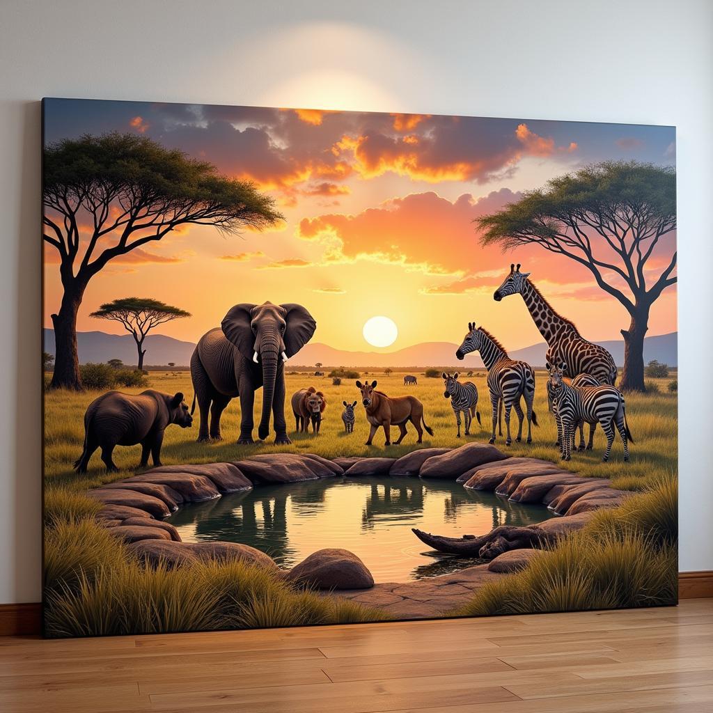 African Wildlife Canvas Painting