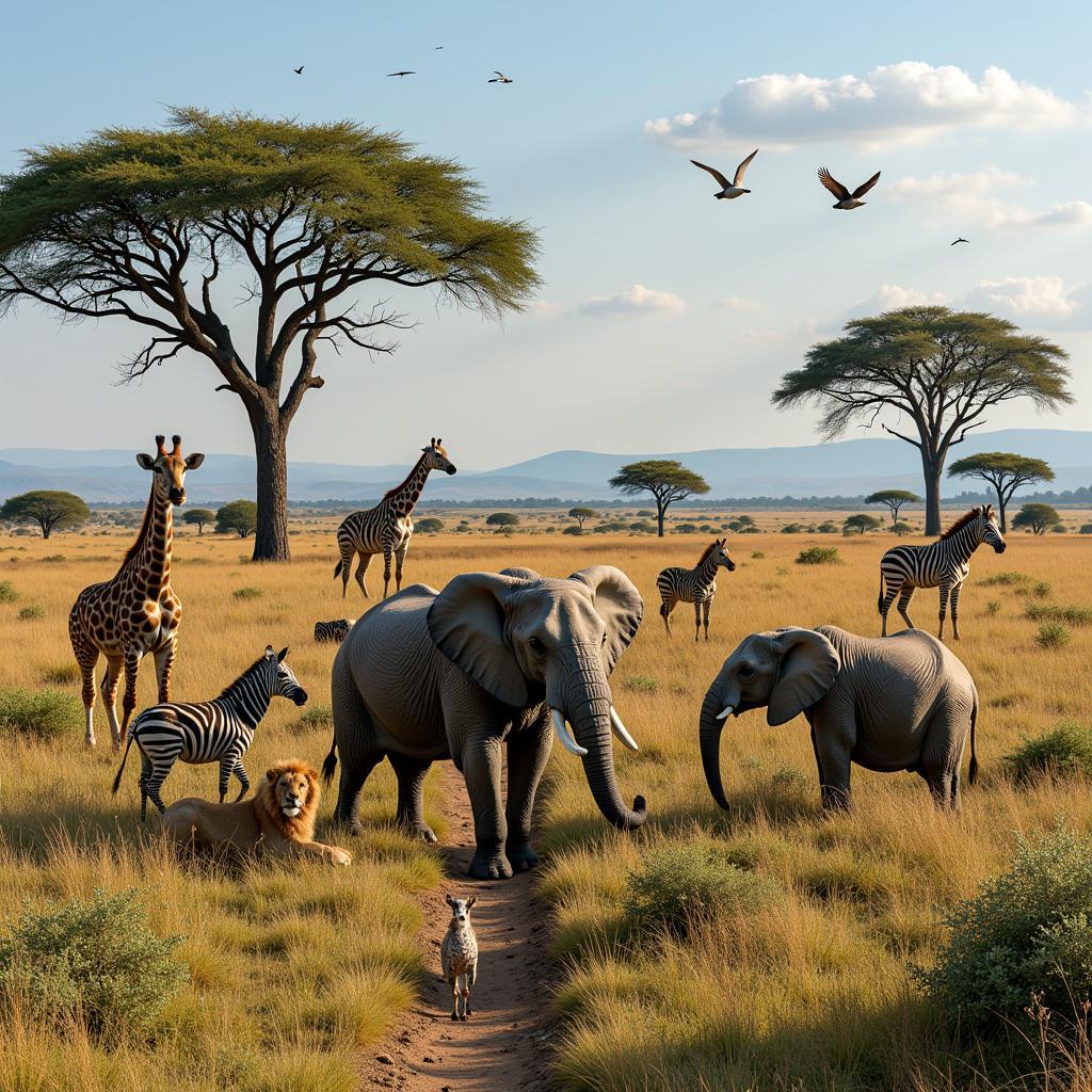 Diverse African Wildlife in Their Natural Habitat