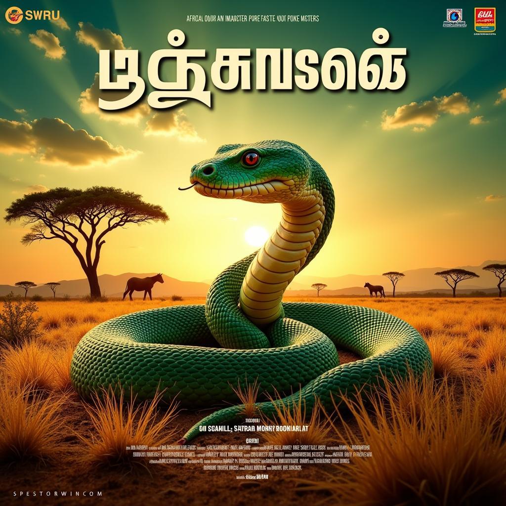 African Wildlife Film Poster in Tamil