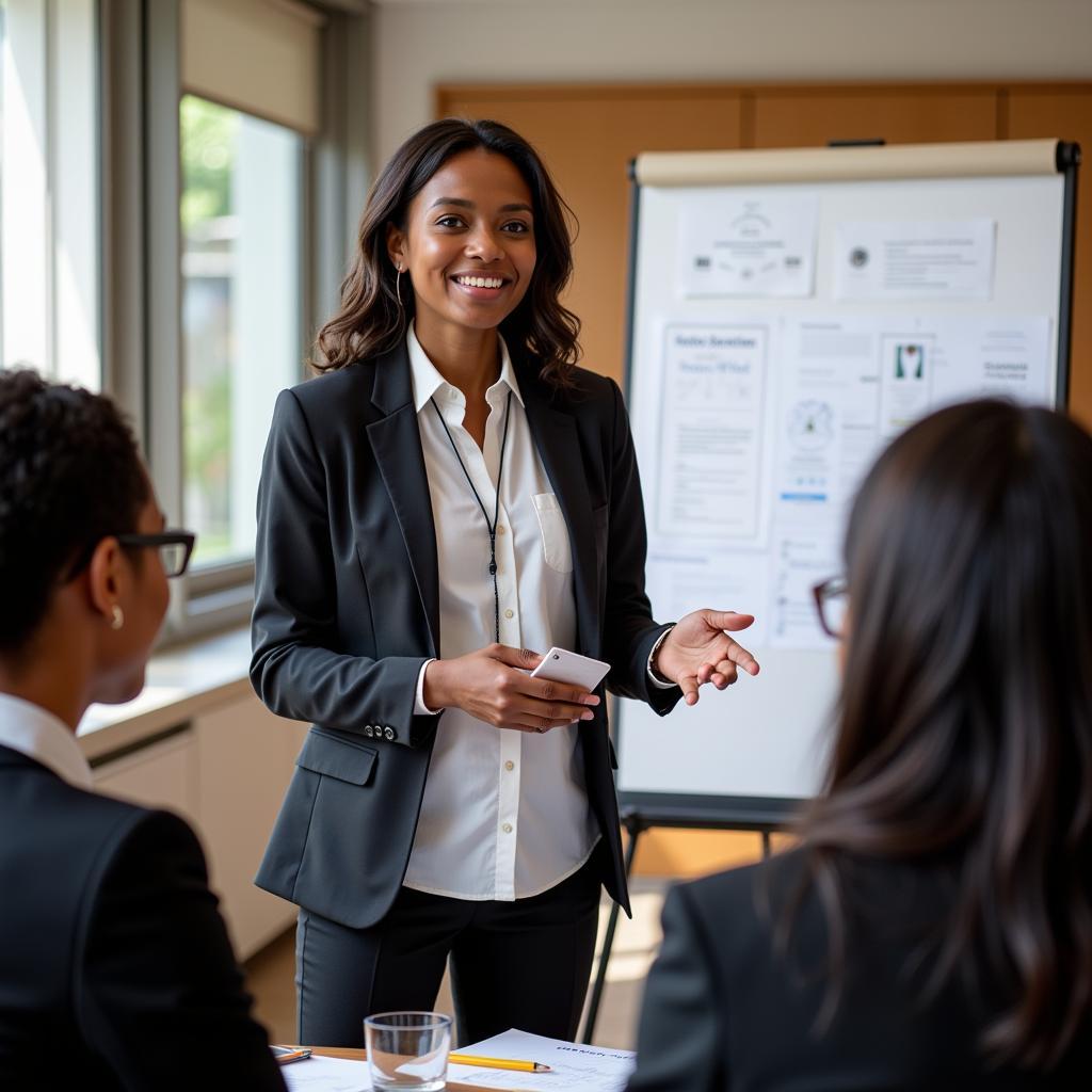 African Woman Consultant Presenting Project Proposal