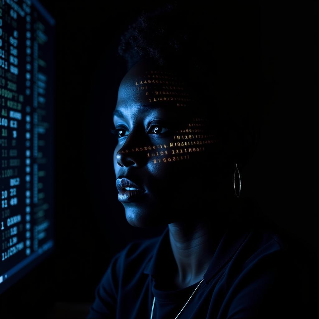 African Woman Facing Online Exploitation