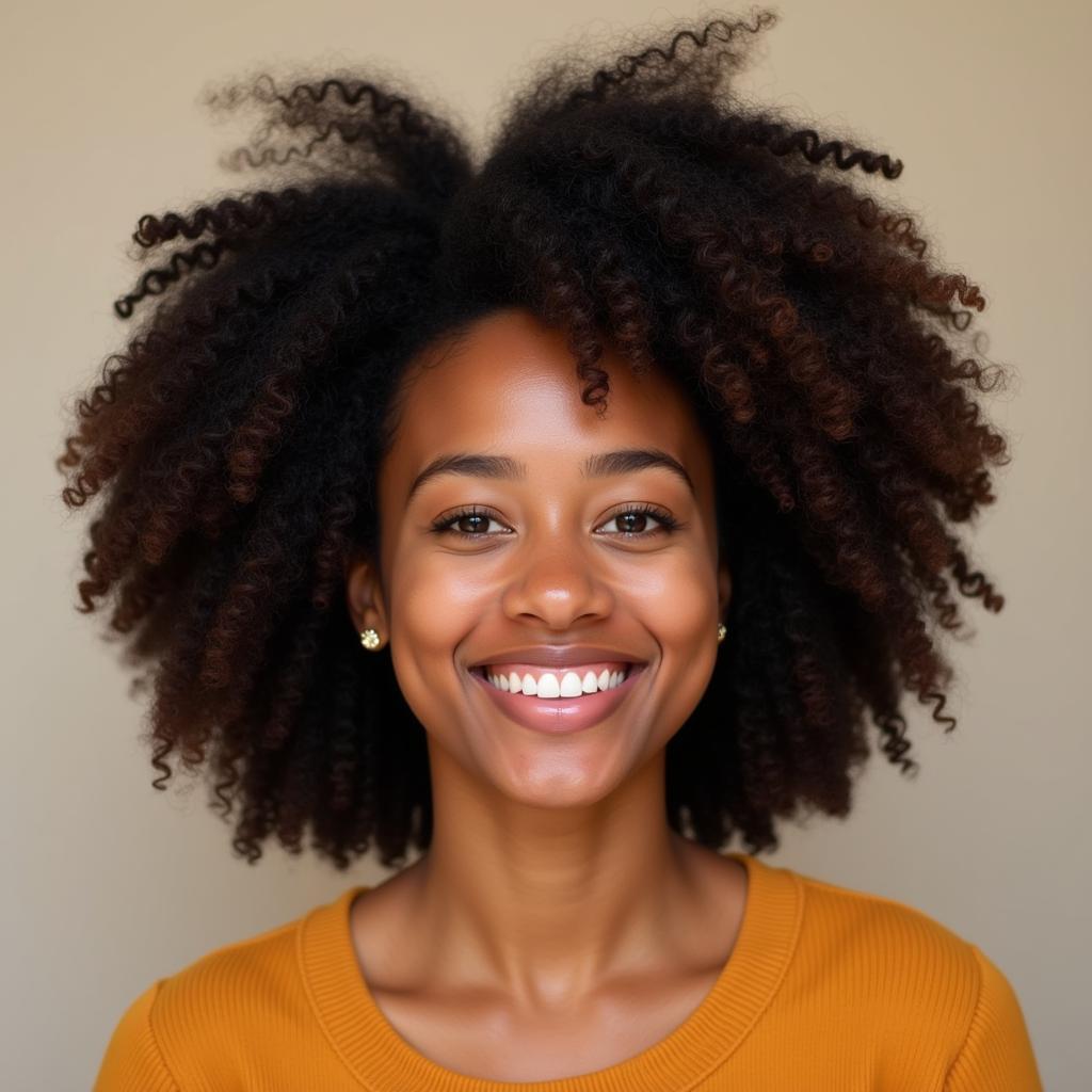 African Woman with Natural Hair Exuding Confidence