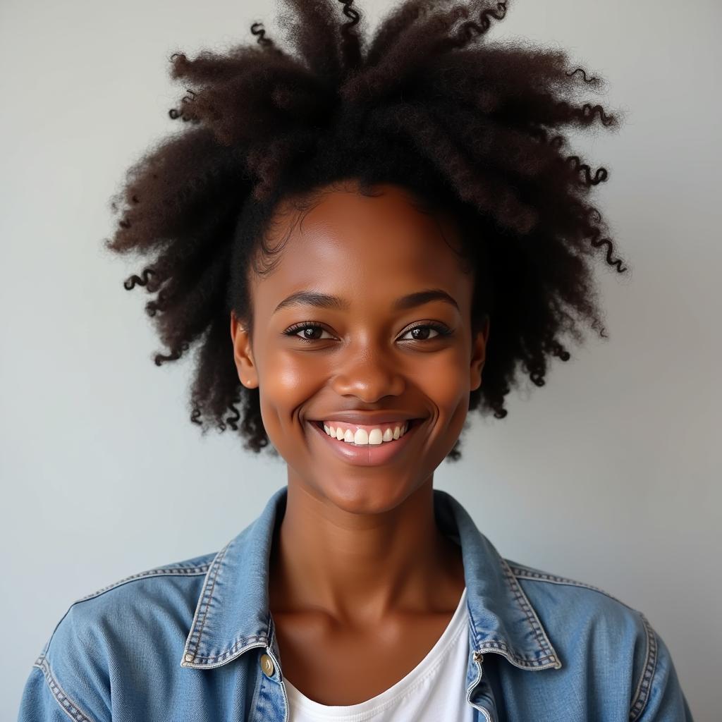 A confident African woman smiling