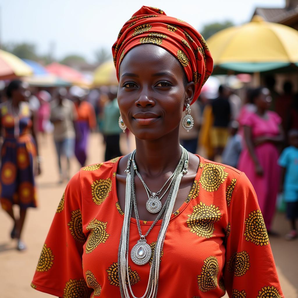 African Woman in Traditional Attire