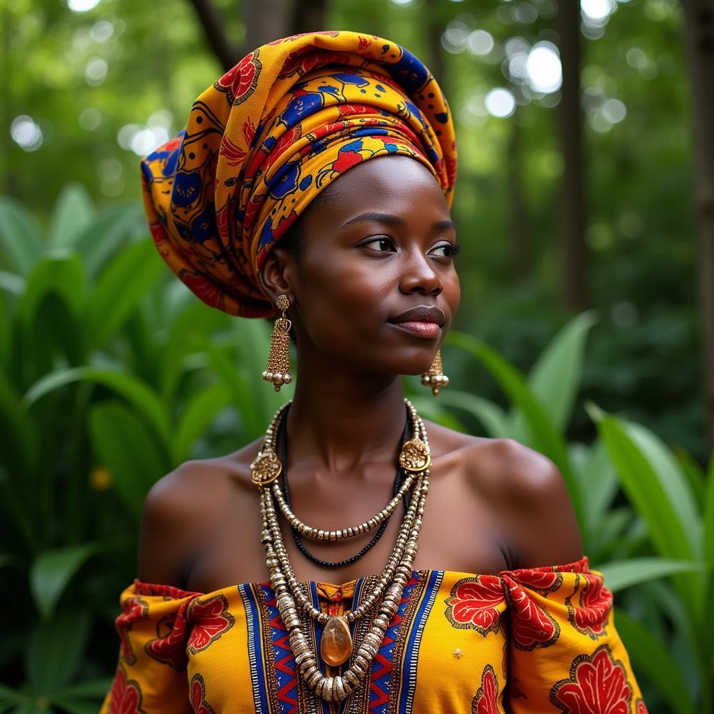 African Woman in Traditional Attire Portrait