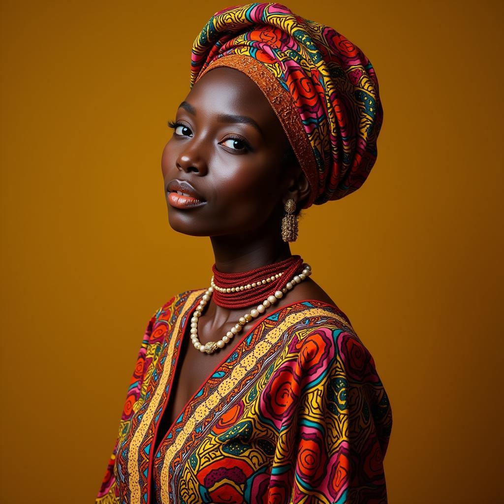 African Woman in Traditional Clothing