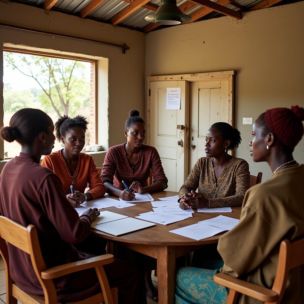 African Women in a Community Meeting