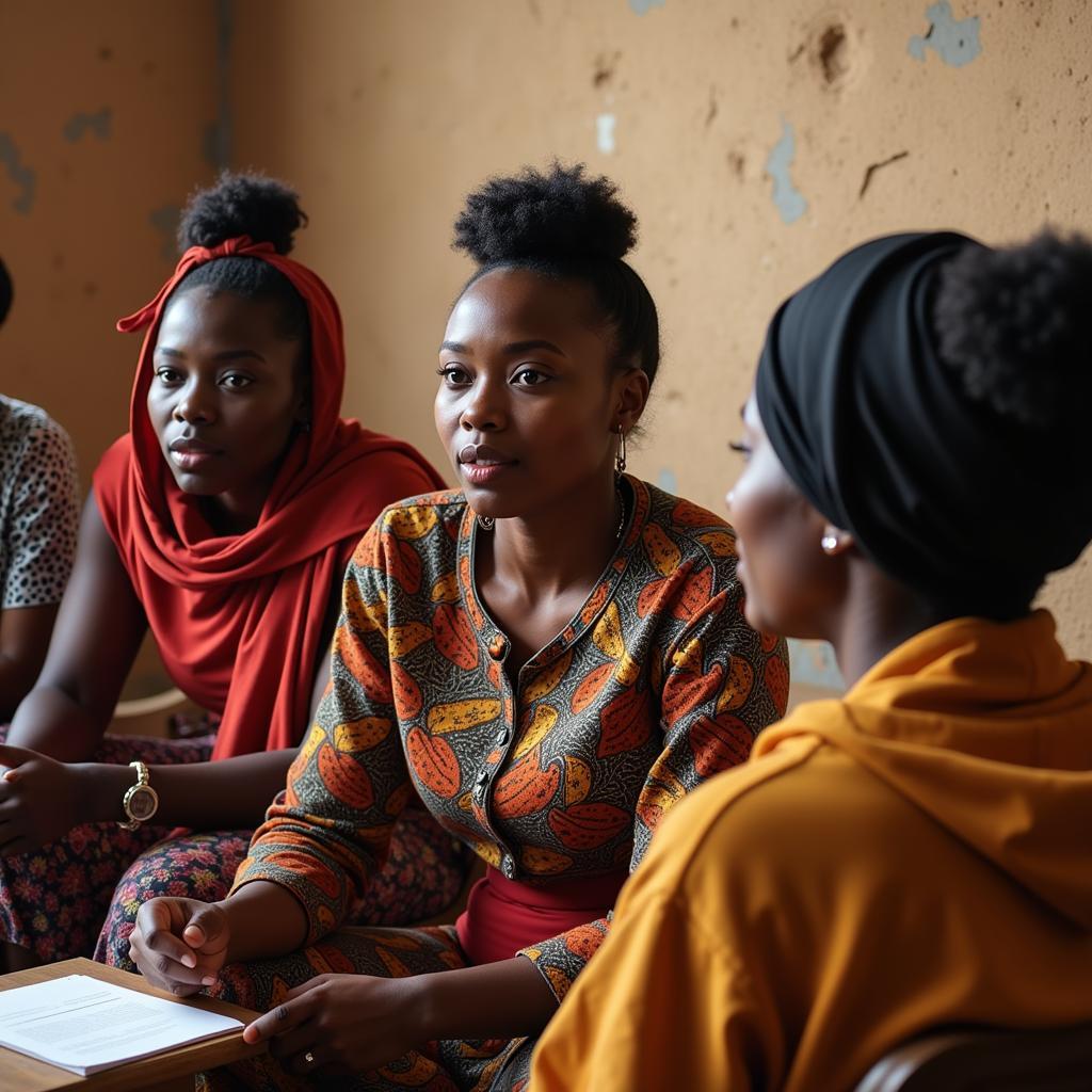 African Women Gathering for a Community Meeting