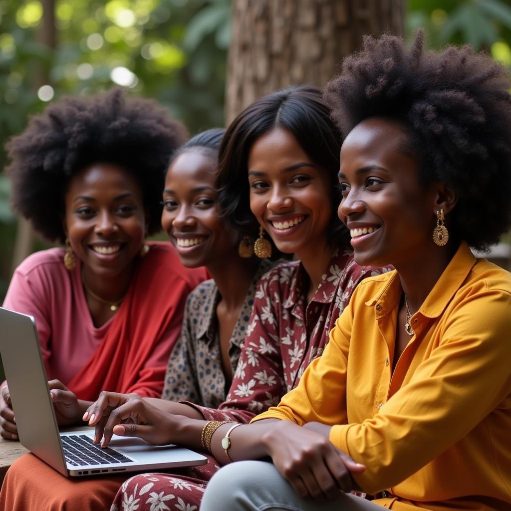 African Women Connecting on Facebook in Delhi