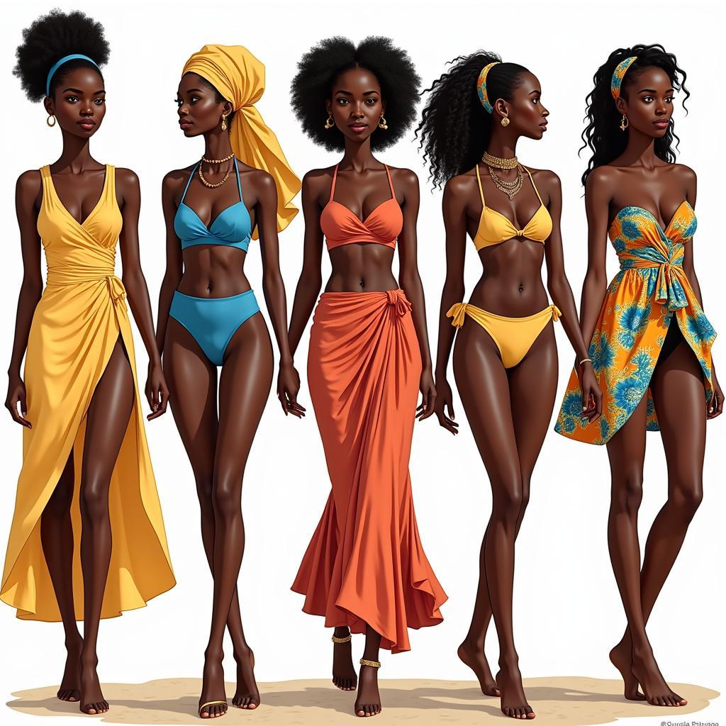 Diverse African Women's Beachwear Styles