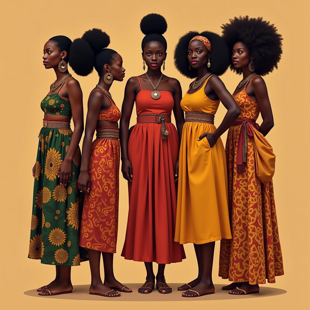 Diverse Body Shapes of African Women